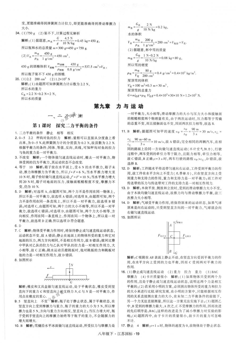 2018年经纶学典学霸八年级物理下册江苏版 第19页