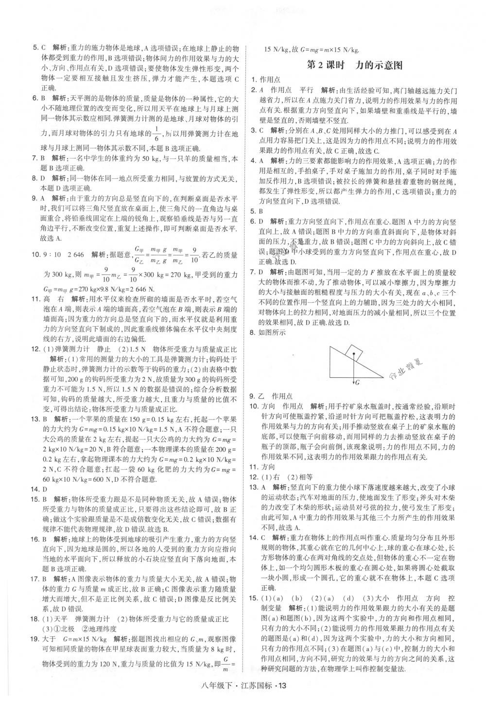 2018年經(jīng)綸學(xué)典學(xué)霸八年級(jí)物理下冊(cè)江蘇版 第13頁(yè)