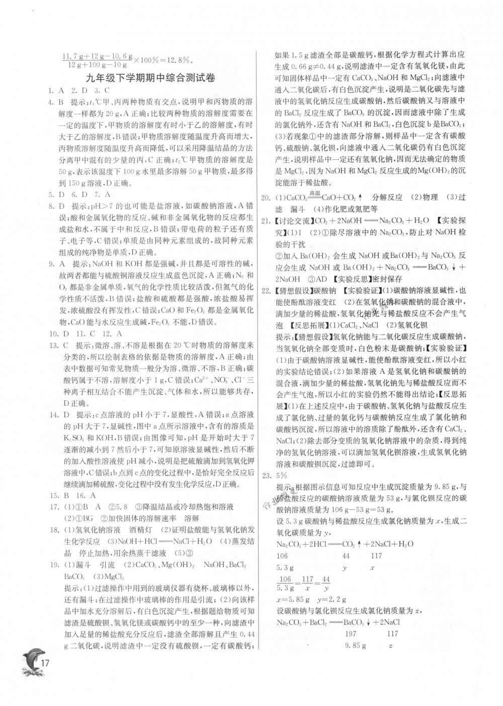 2018年实验班提优训练九年级化学下册沪教版 第17页