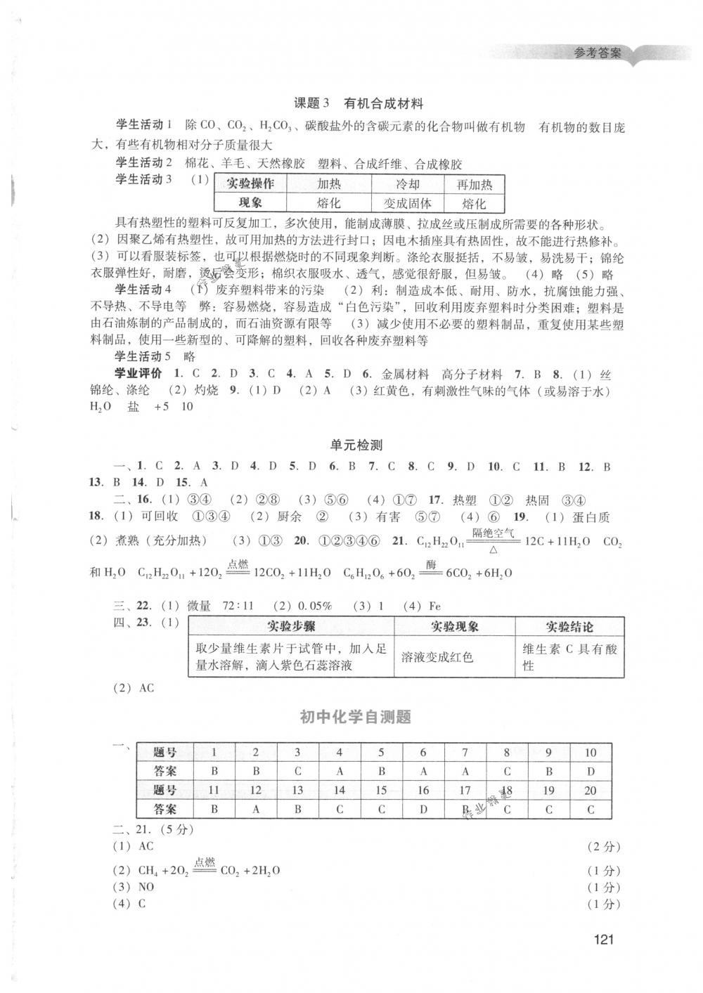 2018年陽光學(xué)業(yè)評價(jià)九年級化學(xué)下冊人教版 第18頁