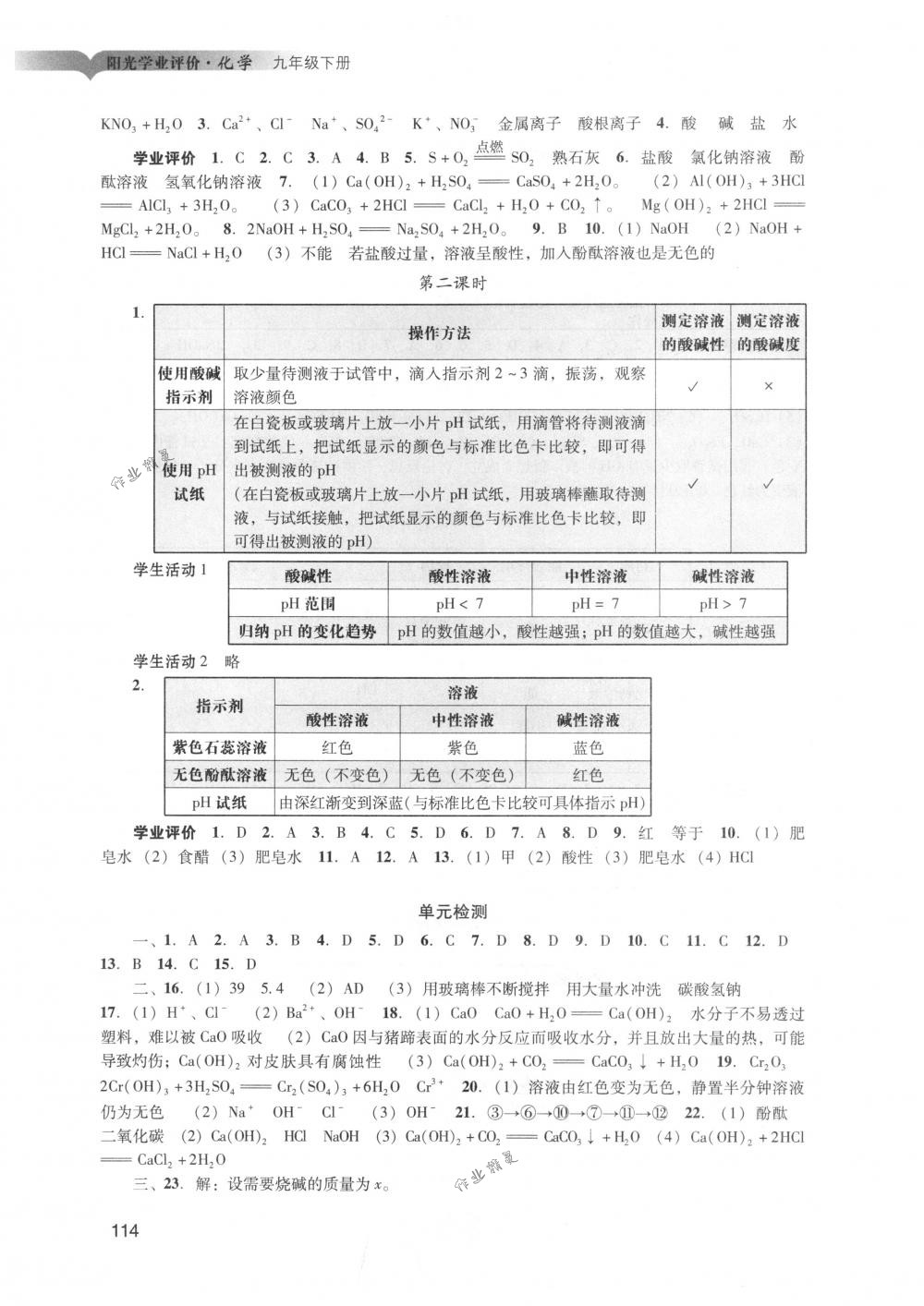 2018年陽光學(xué)業(yè)評價(jià)九年級化學(xué)下冊人教版 第11頁