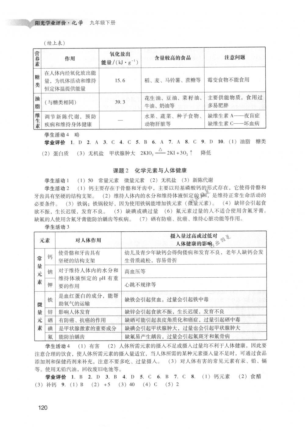 2018年陽(yáng)光學(xué)業(yè)評(píng)價(jià)九年級(jí)化學(xué)下冊(cè)人教版 第17頁(yè)