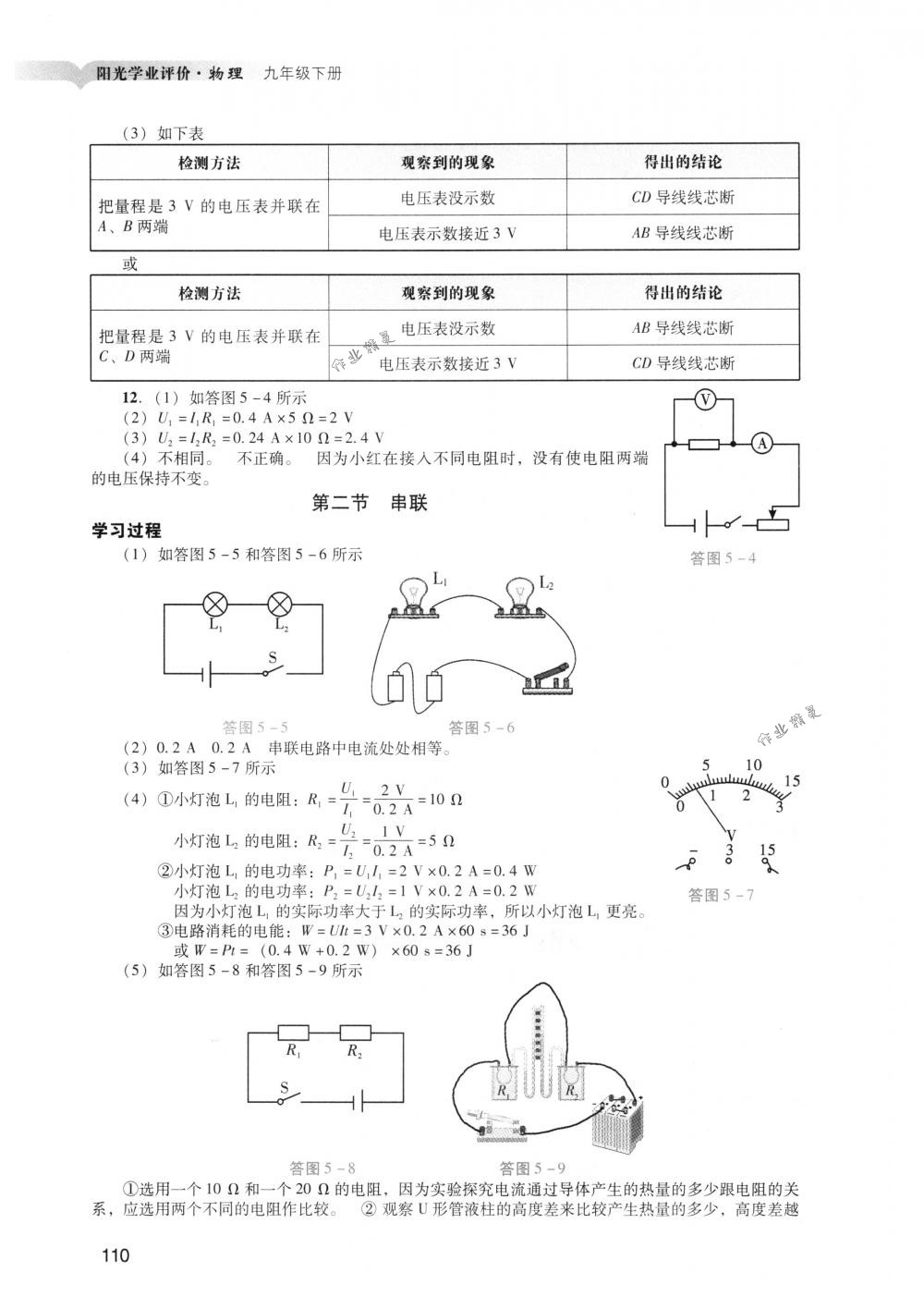 2018年陽光學(xué)業(yè)評價九年級物理下冊人教版 第12頁