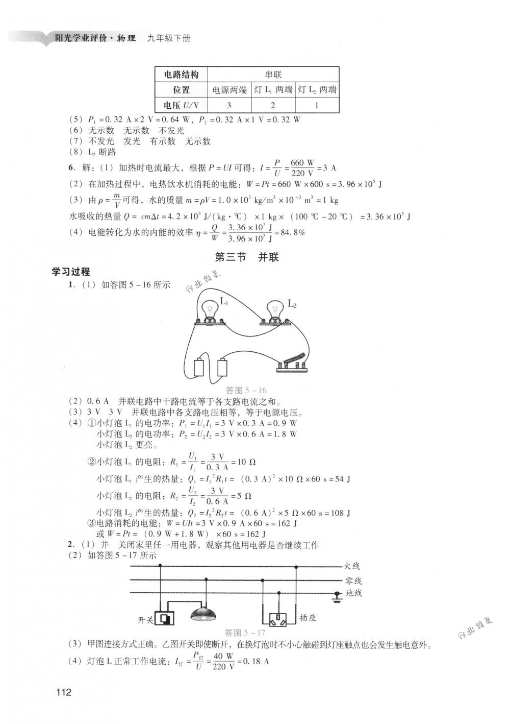 2018年陽光學(xué)業(yè)評價九年級物理下冊人教版 第14頁