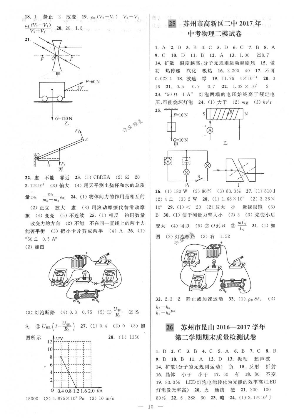 2018年亮點(diǎn)給力大試卷九年級物理下冊江蘇版 第10頁