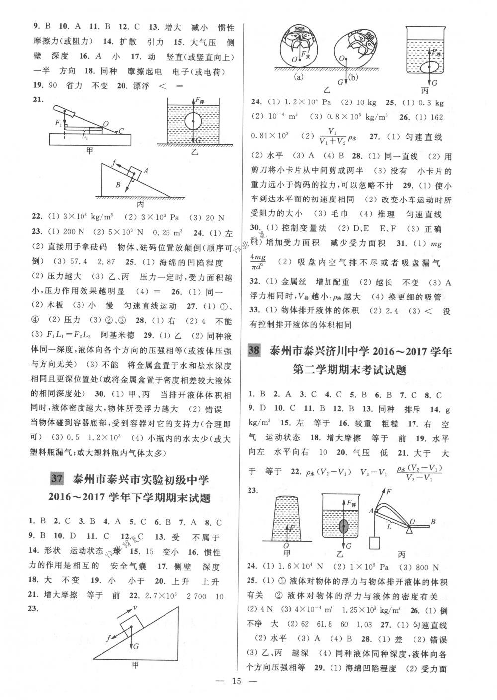 2018年亮點給力大試卷八年級物理下冊江蘇版 第15頁