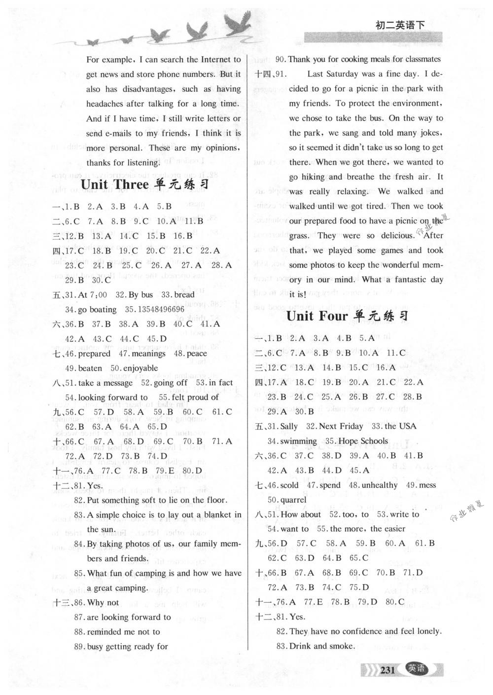 2018年同步檢測(cè)三級(jí)跳初二英語(yǔ)下冊(cè)北師大版 第19頁(yè)