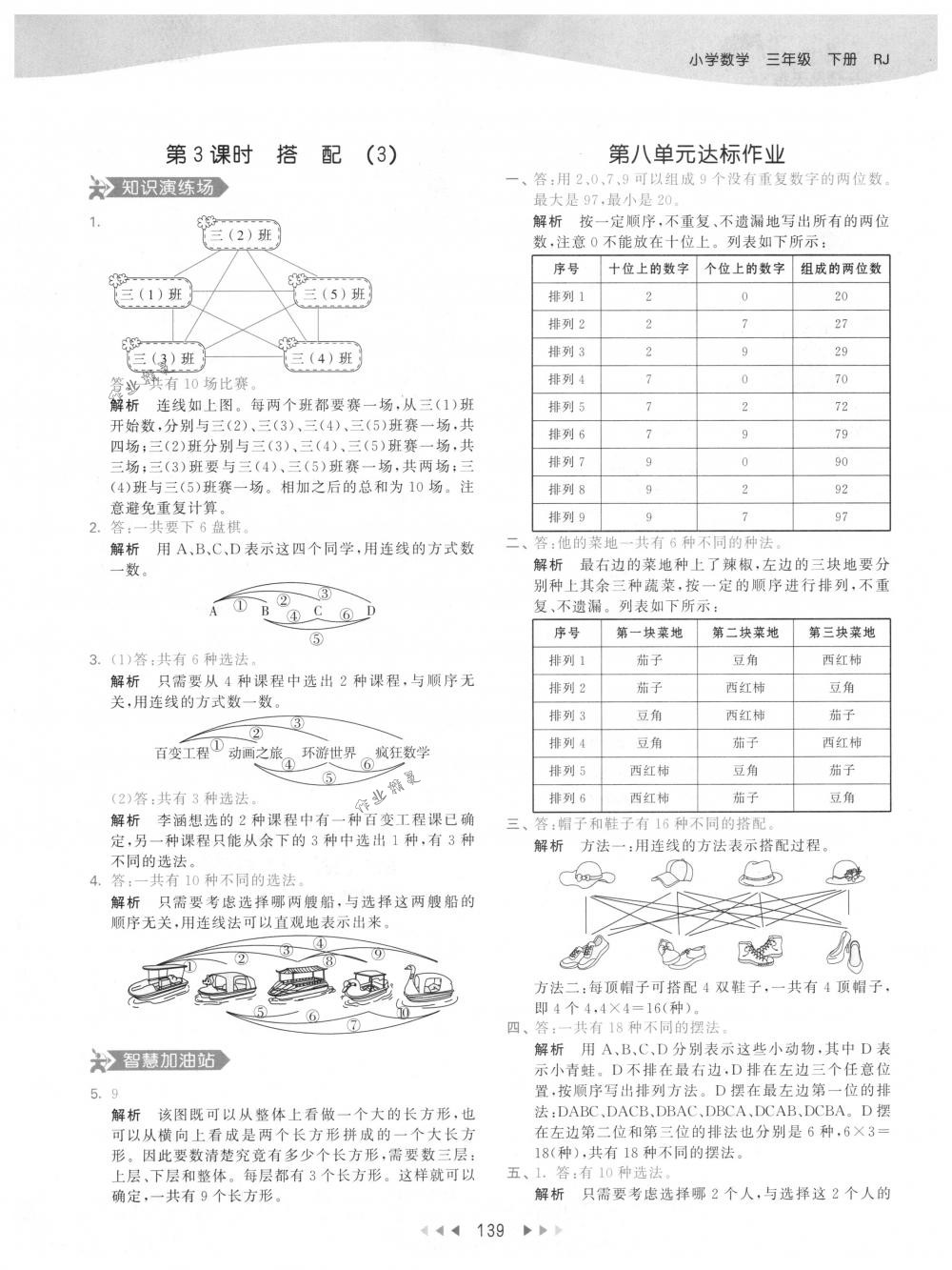 2018年53天天練三年級數(shù)學(xué)下冊人教版 參考答案第39頁