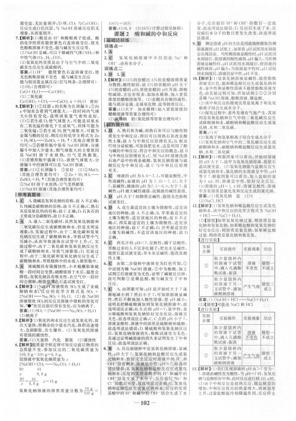 2018年世纪金榜百练百胜九年级化学下册人教版 第8页