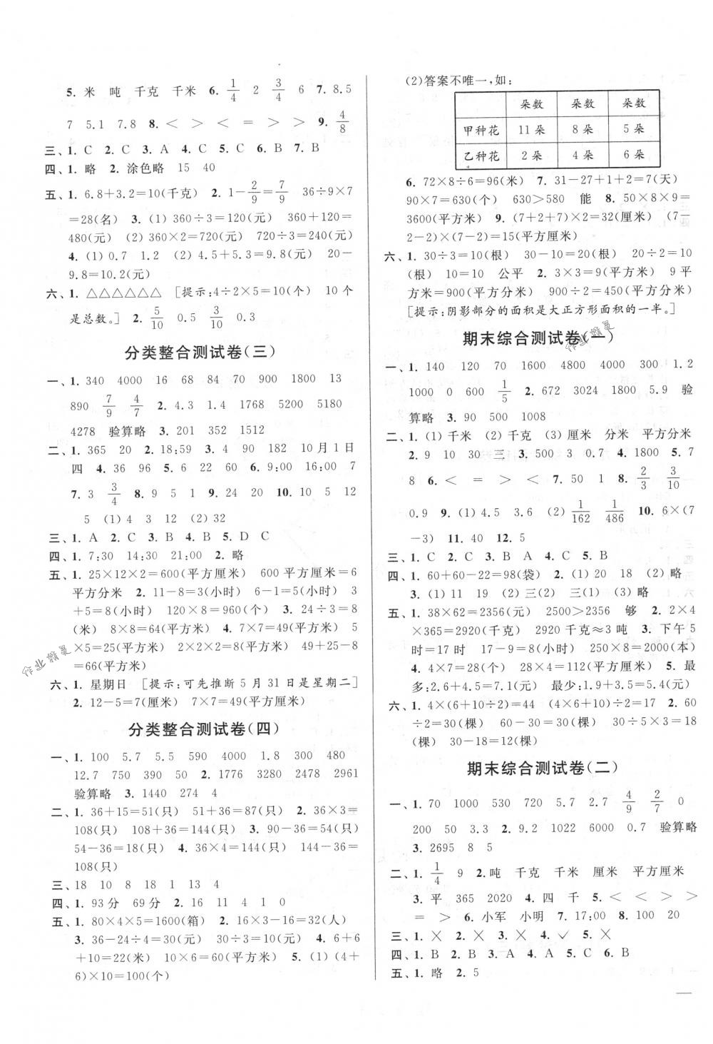 2018年亮點給力大試卷三年級數(shù)學(xué)下冊江蘇版 第7頁