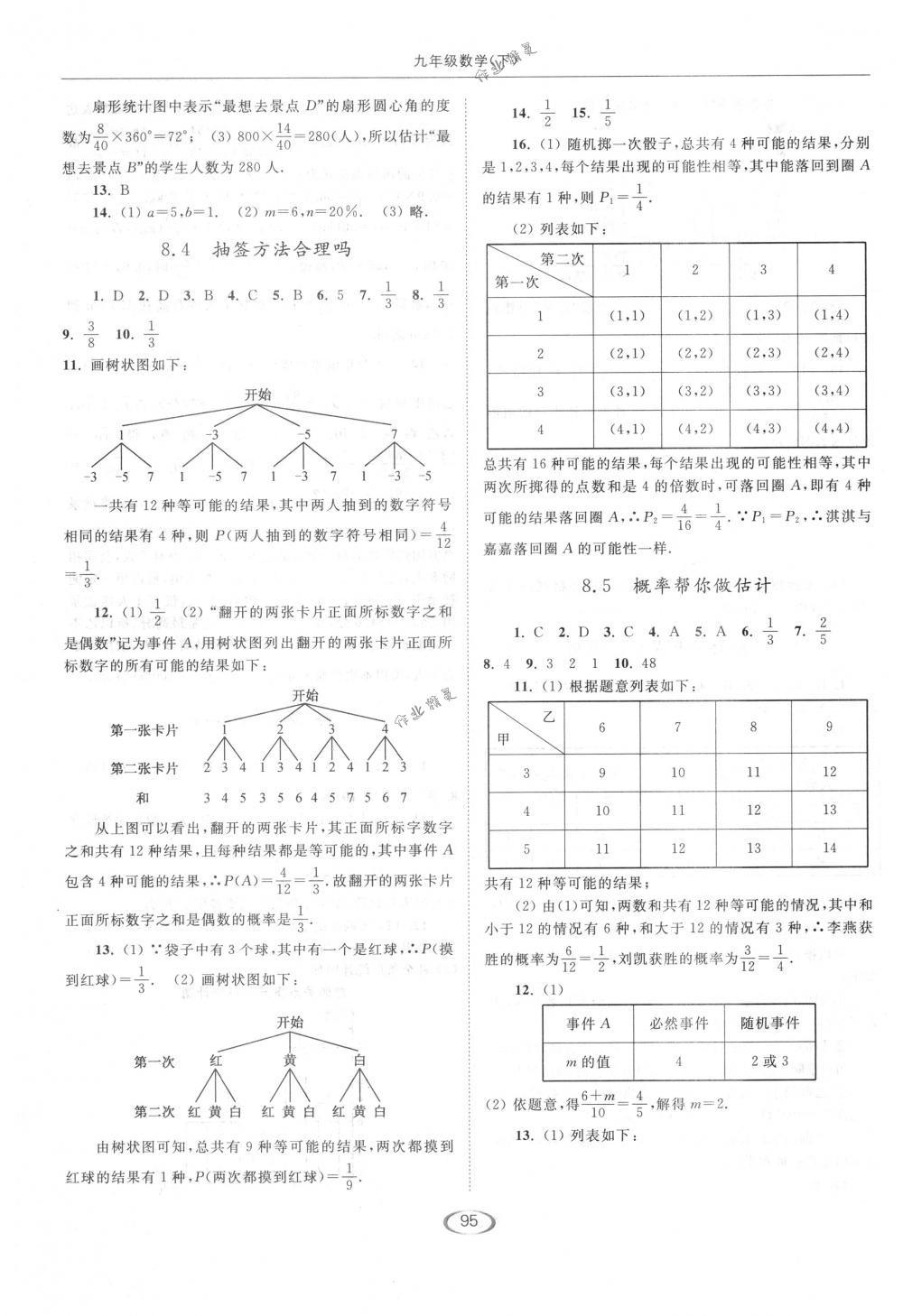 2018年亮點(diǎn)給力提優(yōu)課時(shí)作業(yè)本九年級(jí)數(shù)學(xué)下冊(cè)江蘇版 第27頁