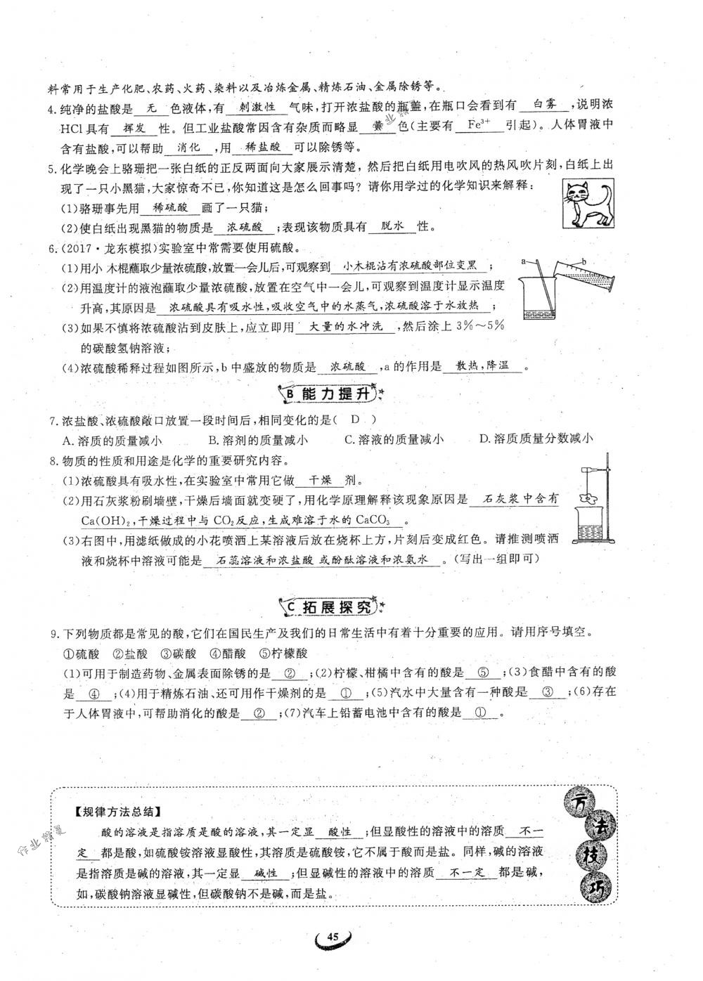 2018年思維新觀察九年級(jí)化學(xué)下冊(cè)人教版 參考答案第45頁(yè)