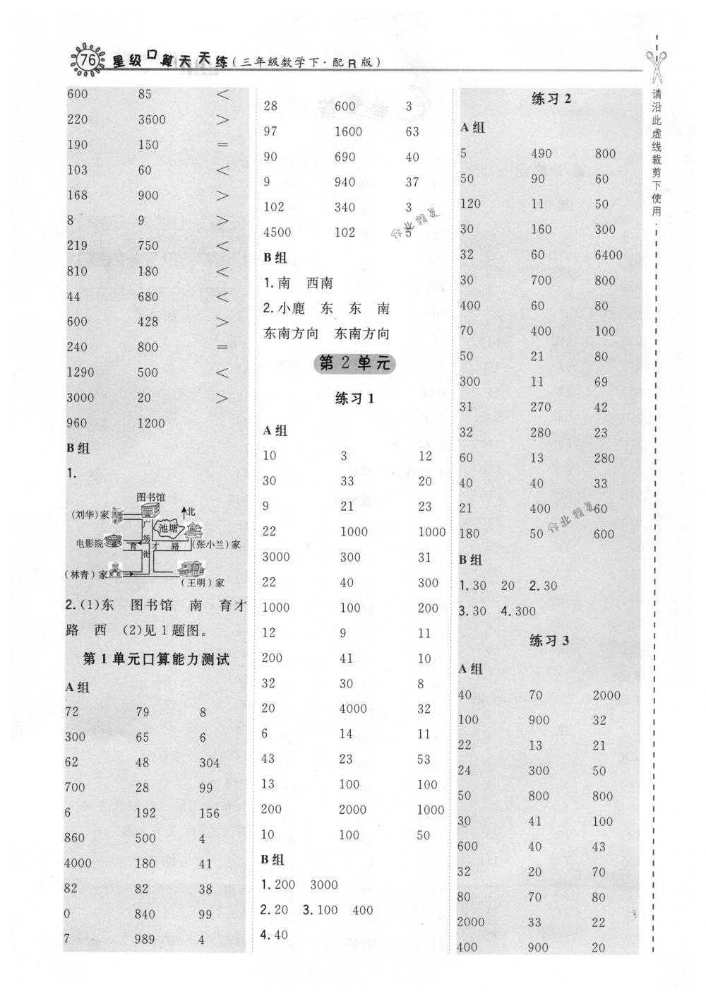 2018年星級口算天天練三年級數(shù)學(xué)下冊人教版 第2頁