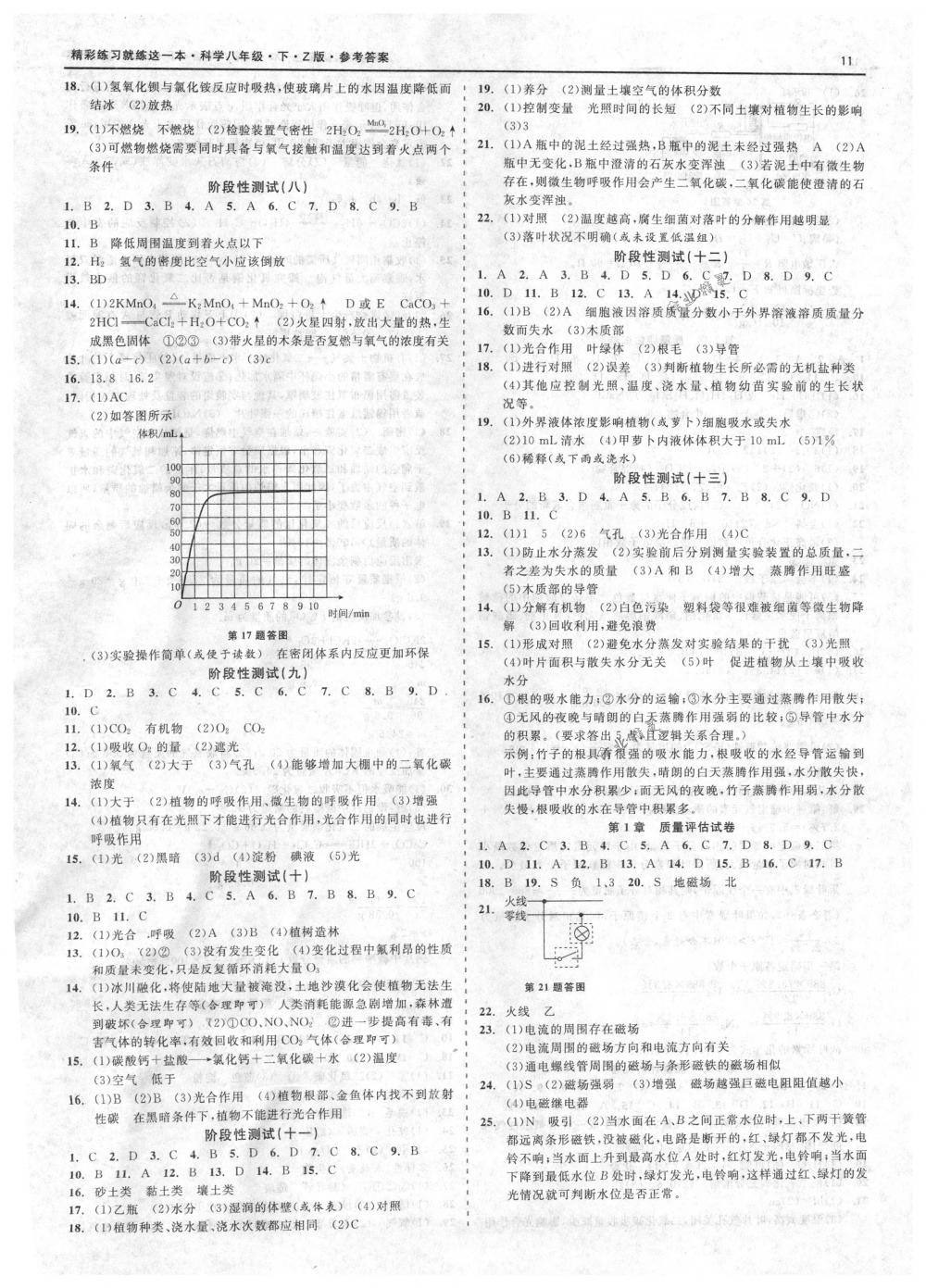 2018年精彩练习就练这一本八年级科学下册浙教版 第11页