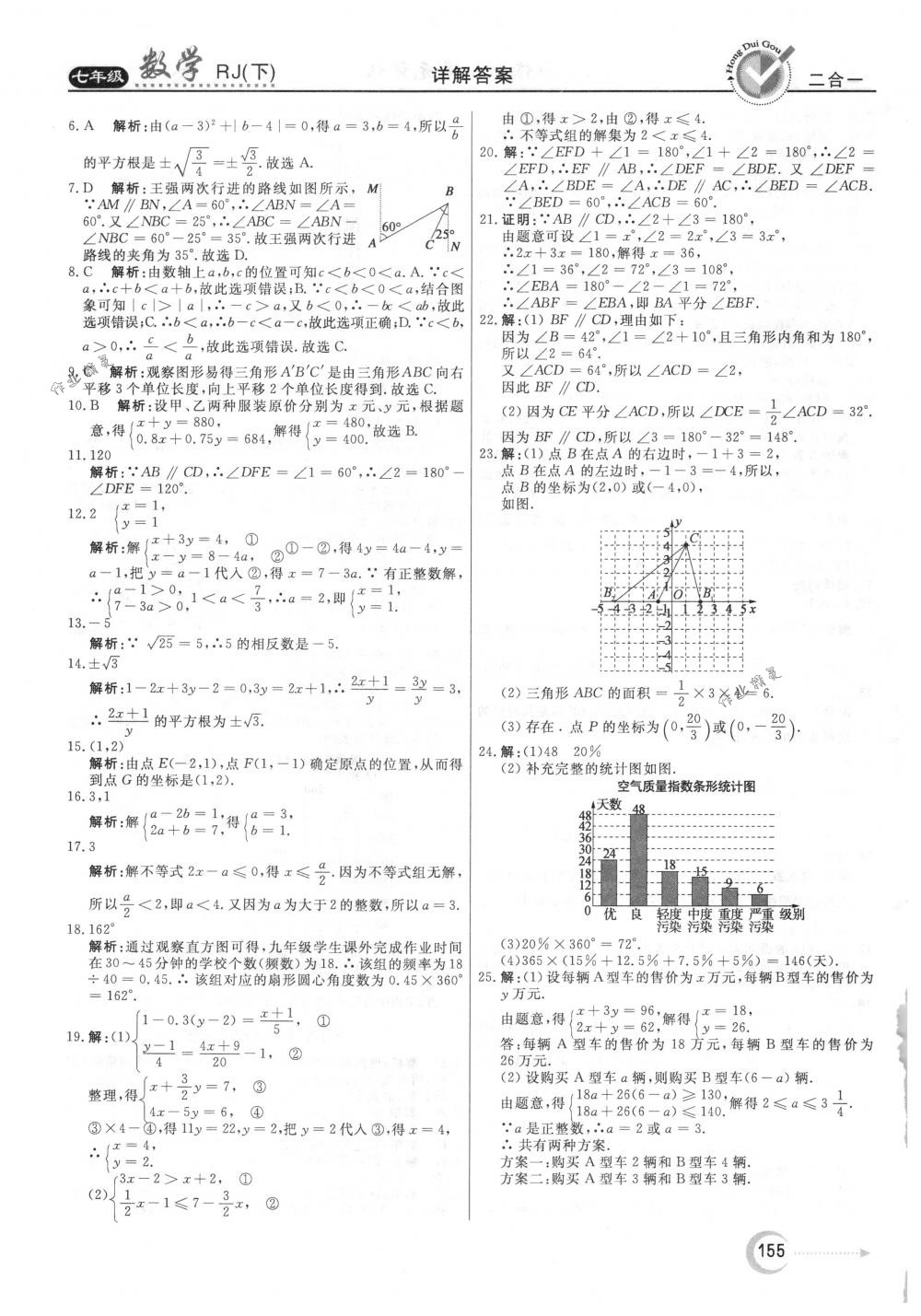 2018年紅對(duì)勾45分鐘作業(yè)與單元評(píng)估七年級(jí)數(shù)學(xué)下冊(cè)人教版 參考答案第39頁(yè)