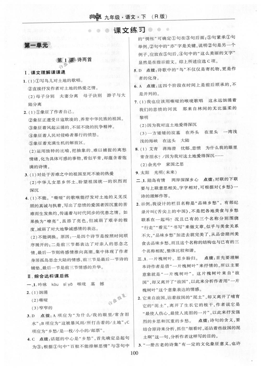 2018年綜合應(yīng)用創(chuàng)新題典中點(diǎn)九年級語文下冊人教版 第10頁