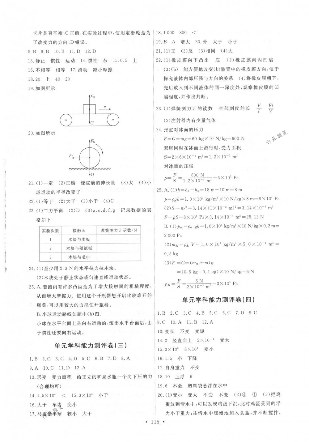 2018年能力培養(yǎng)與測試八年級物理下冊人教版 第25頁