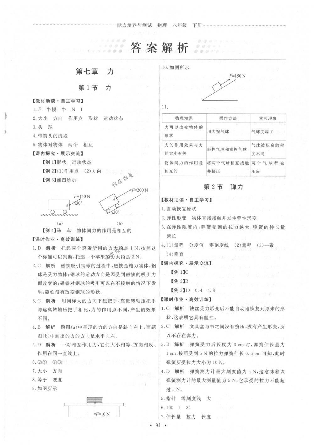 2018年能力培養(yǎng)與測(cè)試八年級(jí)物理下冊(cè)人教版 第1頁(yè)