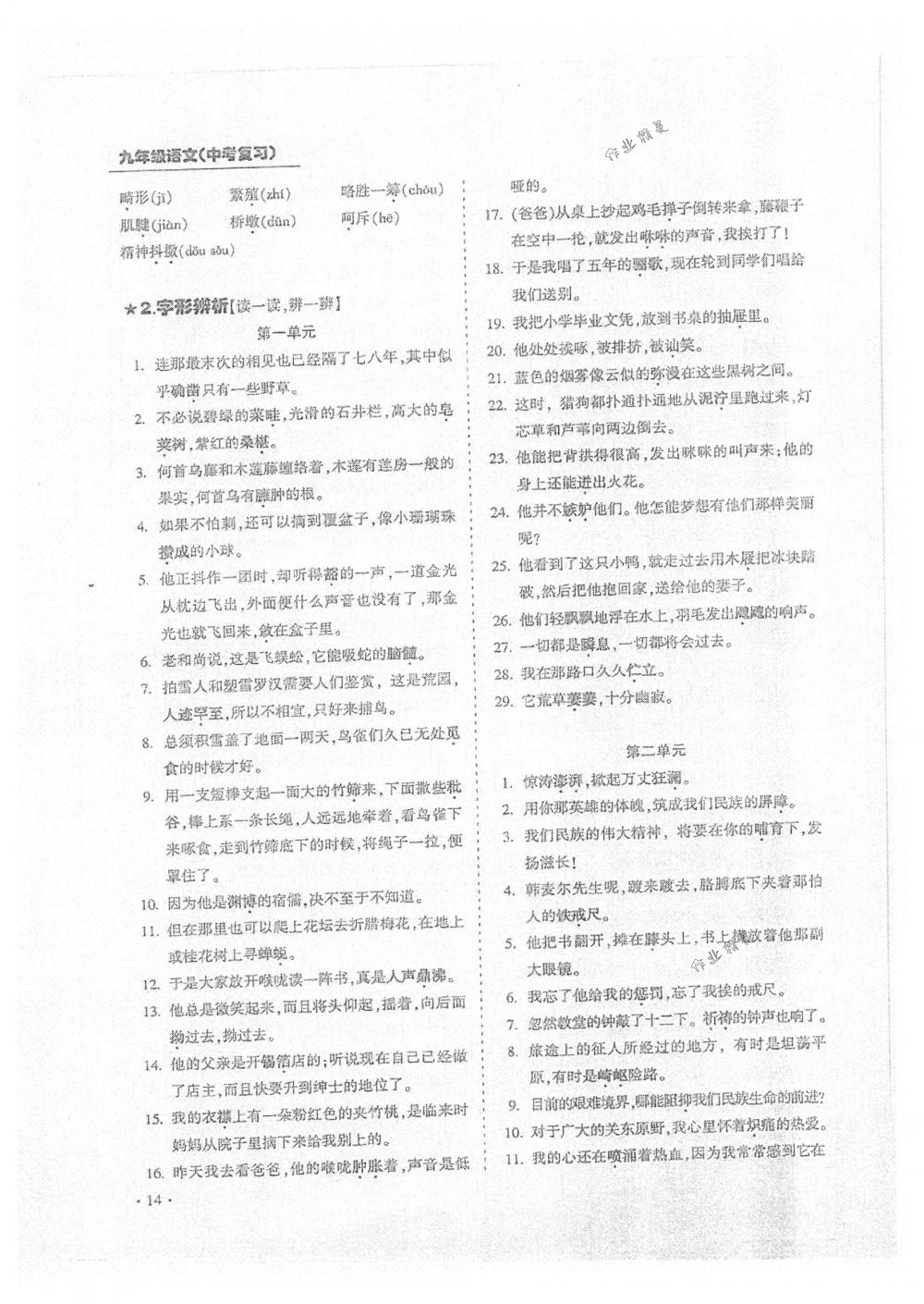 2018年蓉城優(yōu)課堂給力A+九年級語文中考用書人教版 第14頁