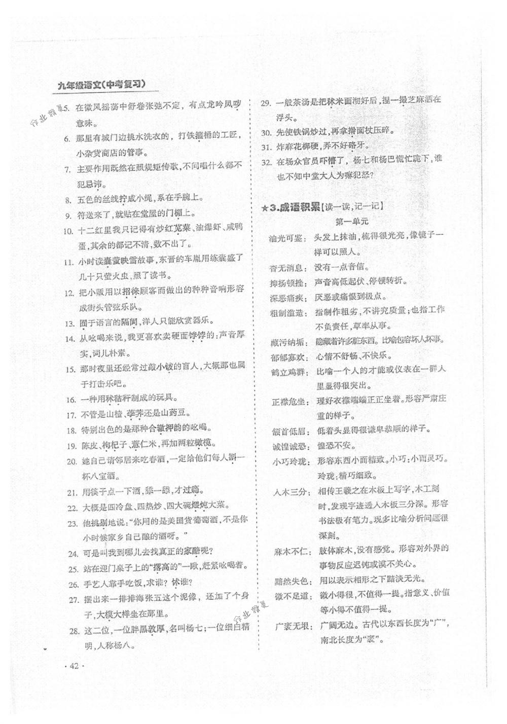 2018年蓉城優(yōu)課堂給力A+九年級(jí)語(yǔ)文中考用書(shū)人教版 第42頁(yè)