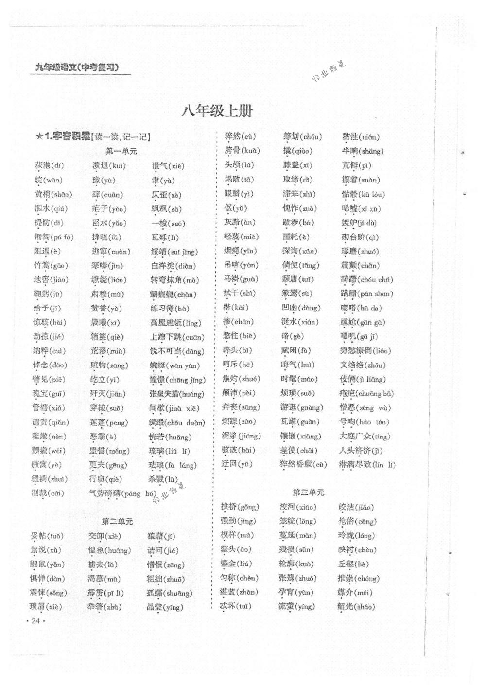 2018年蓉城優(yōu)課堂給力A+九年級(jí)語(yǔ)文中考用書人教版 第24頁(yè)