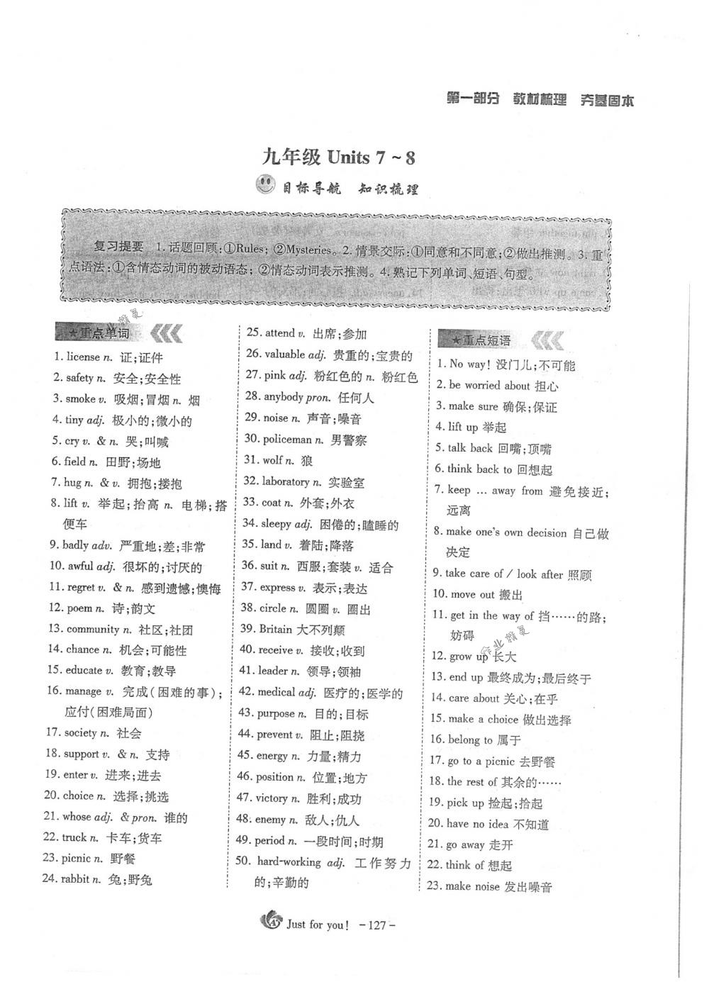 2018年蓉城优课堂给力A+九年级英语下册人教版 第127页