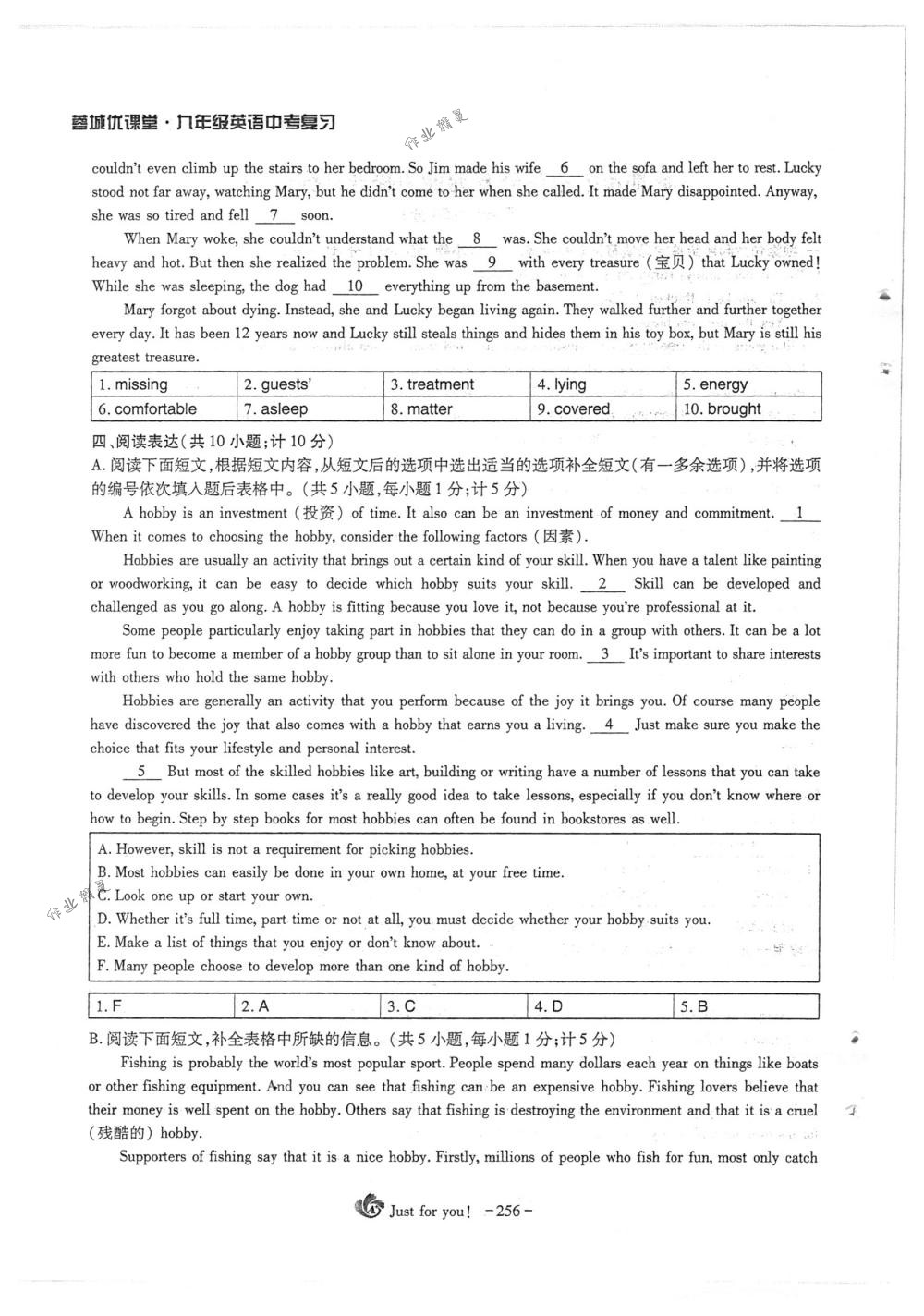 2018年蓉城优课堂给力A+九年级英语下册人教版 第256页