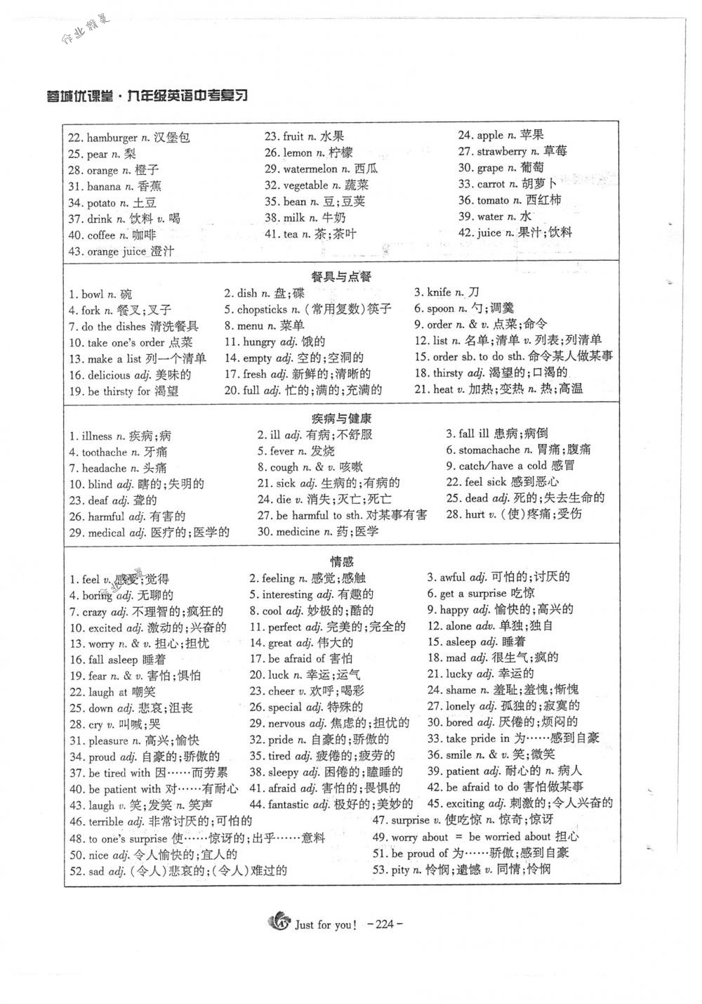 2018年蓉城优课堂给力A+九年级英语下册人教版 第224页