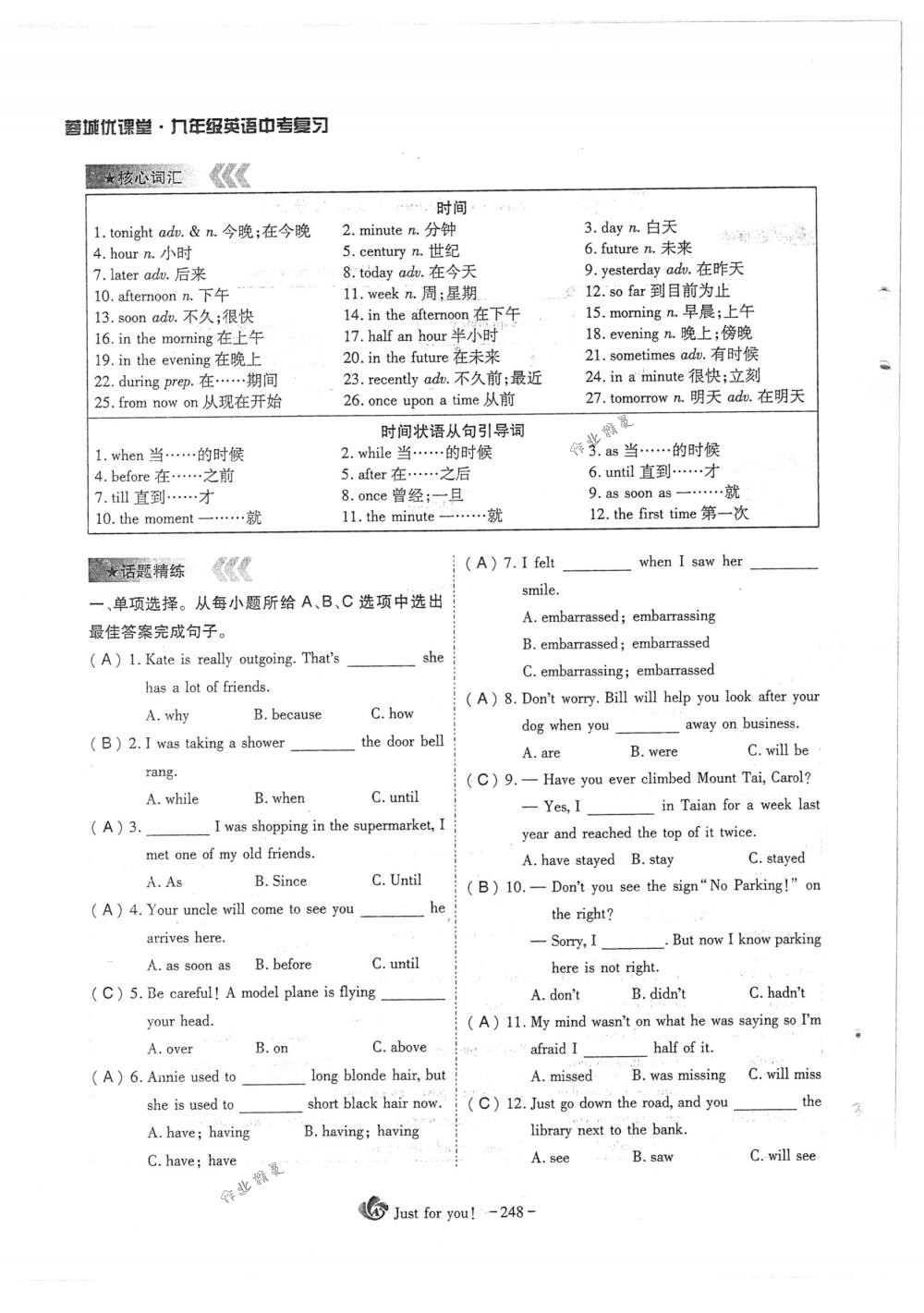 2018年蓉城优课堂给力A+九年级英语下册人教版 第248页