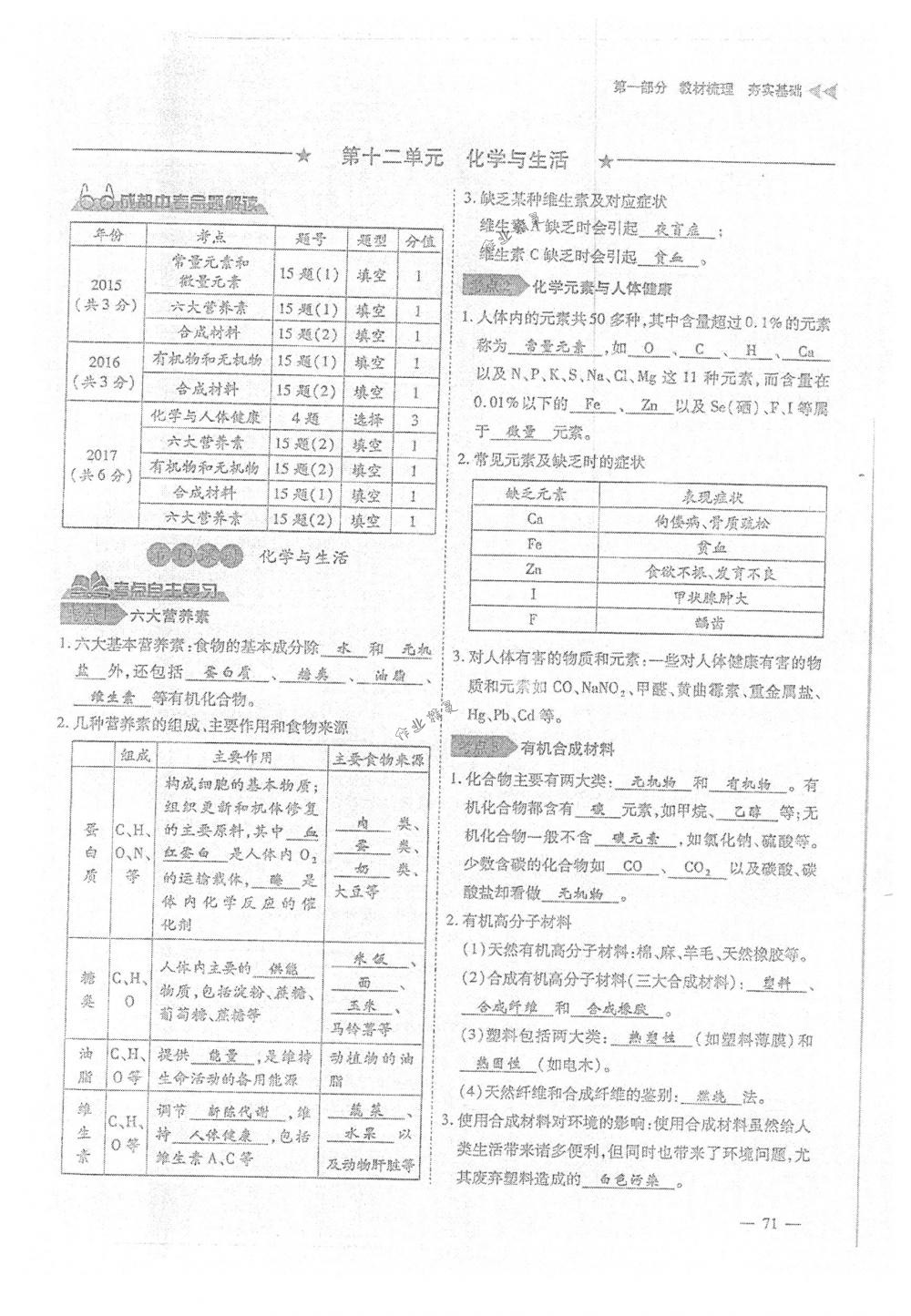 2018年蓉城优课堂给力A+九年级化学下册人教版 第71页