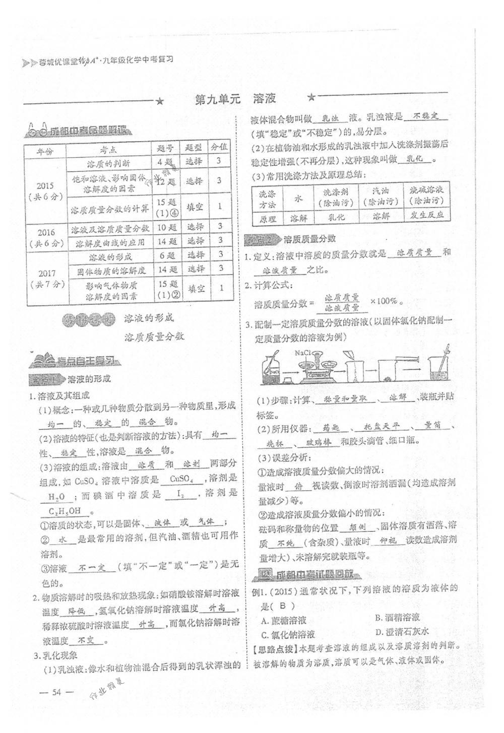 2018年蓉城优课堂给力A+九年级化学下册人教版 第54页