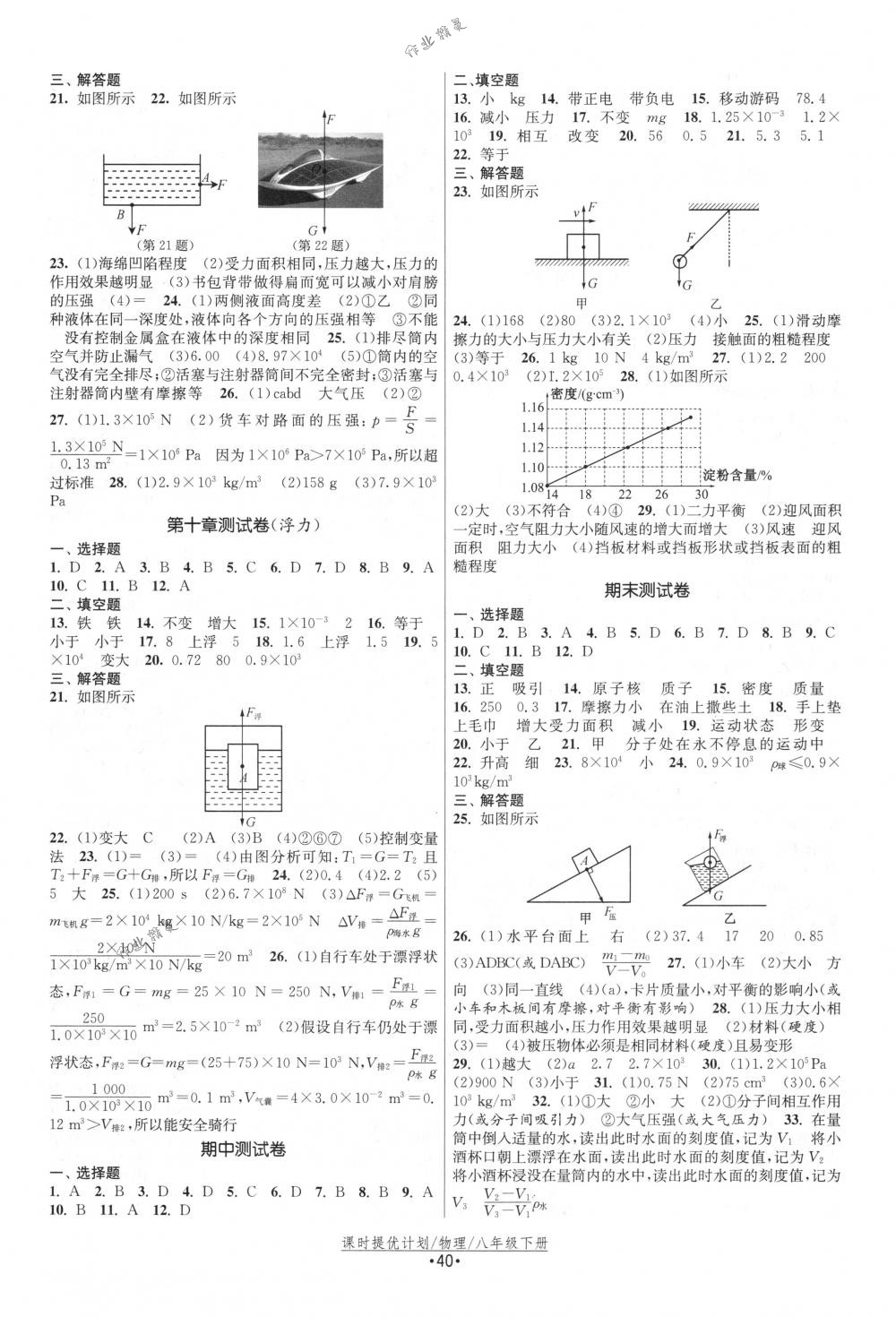 2018年课时提优计划作业本八年级物理下册国标苏科版 第8页