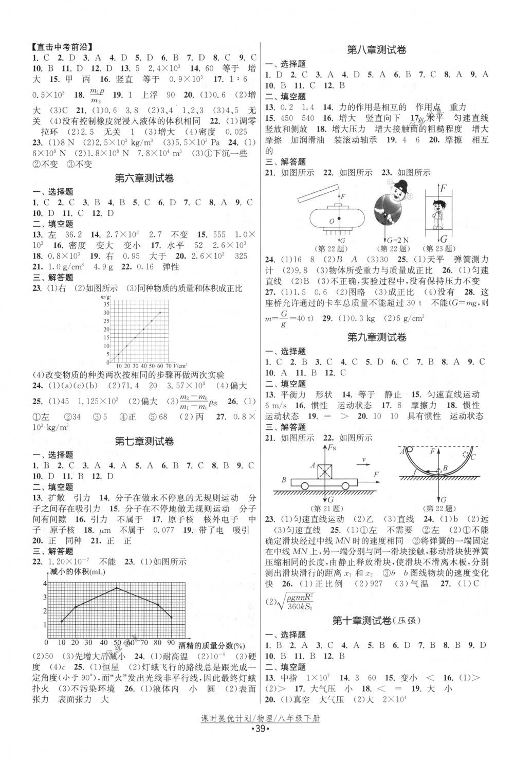 2018年課時(shí)提優(yōu)計(jì)劃作業(yè)本八年級物理下冊國標(biāo)蘇科版 第7頁