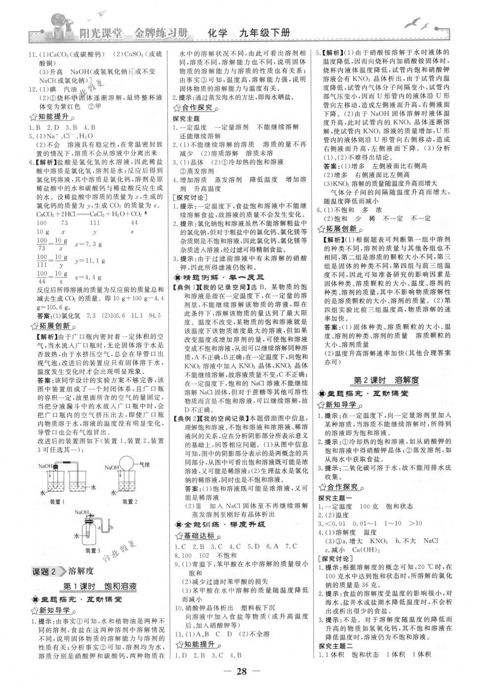 2018年陽光課堂金牌練習冊九年級化學下冊人教版 第4頁