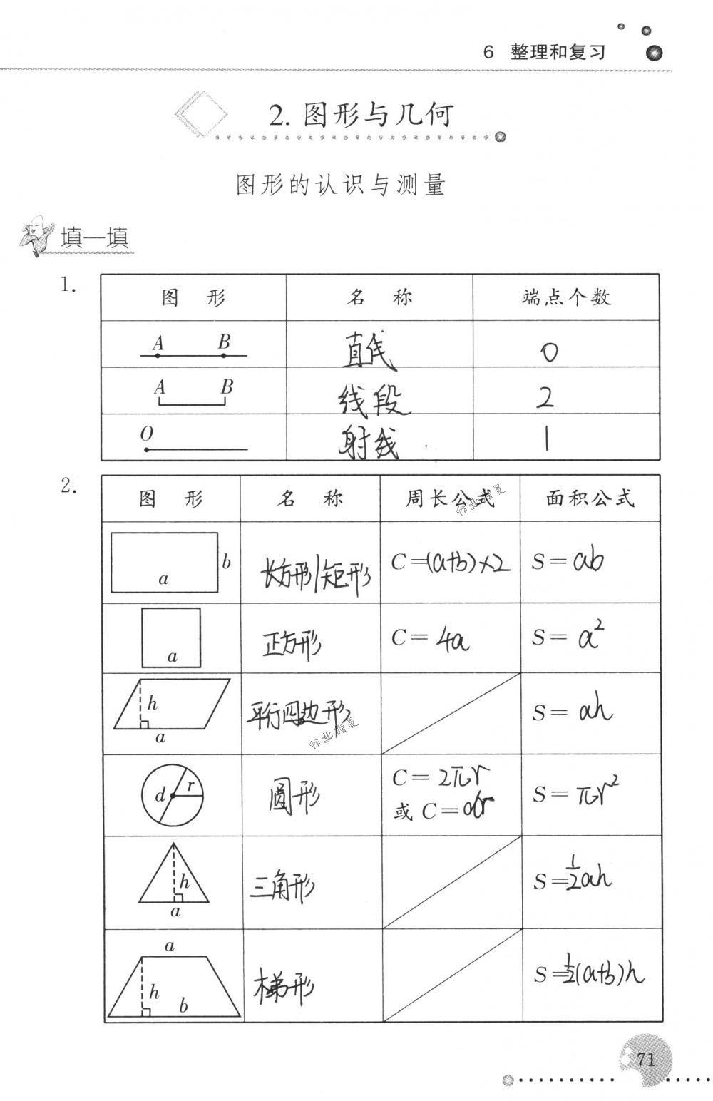 2018年配套練習冊人民教育出版社六年級數(shù)學下冊人教版 第71頁