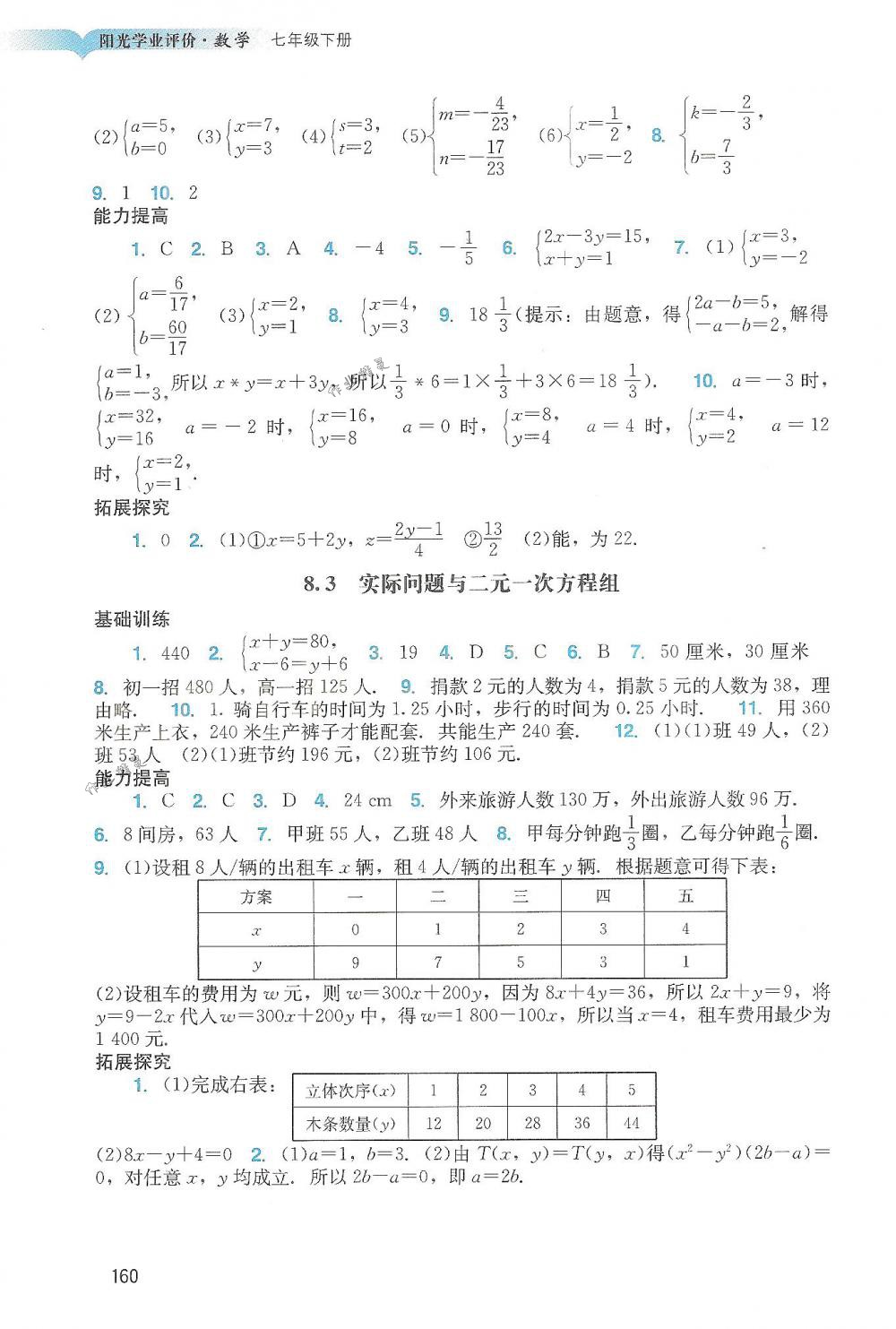 2018年阳光学业评价七年级数学下册人教版 第9页