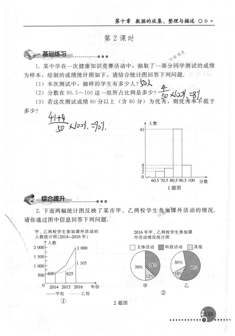 2018年配套練習(xí)冊(cè)人民教育出版社七年級(jí)數(shù)學(xué)下冊(cè)人教版 第129頁(yè)