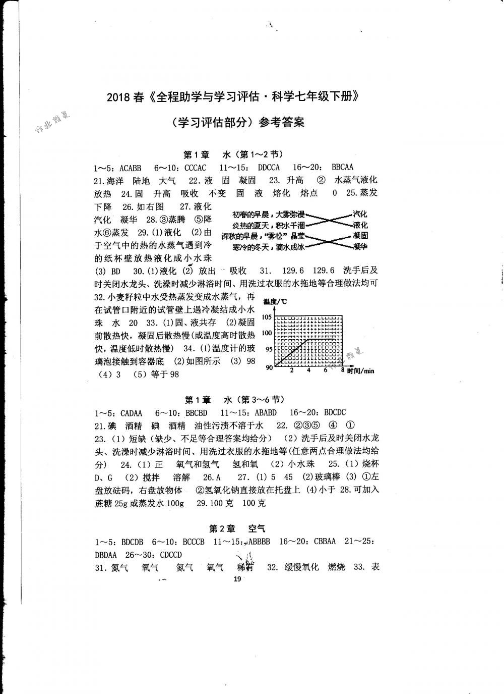 2018年全程助学与学习评估七年级科学下册华师大版 第19页