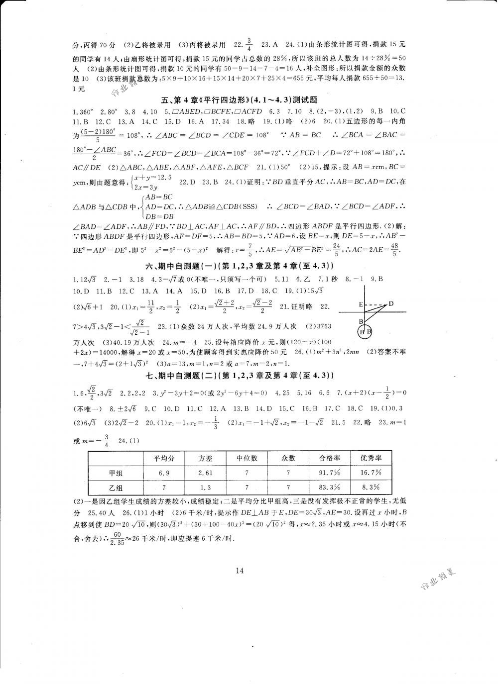 2018年全程助学与学习评估八年级数学下册浙教版 第14页