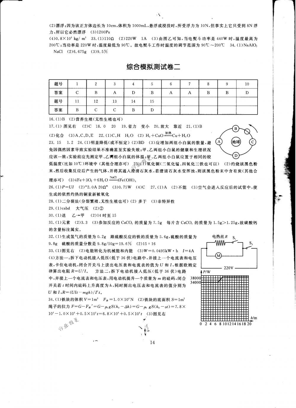 2018年全程助学与学习评估九年级科学下册华师大版 第14页