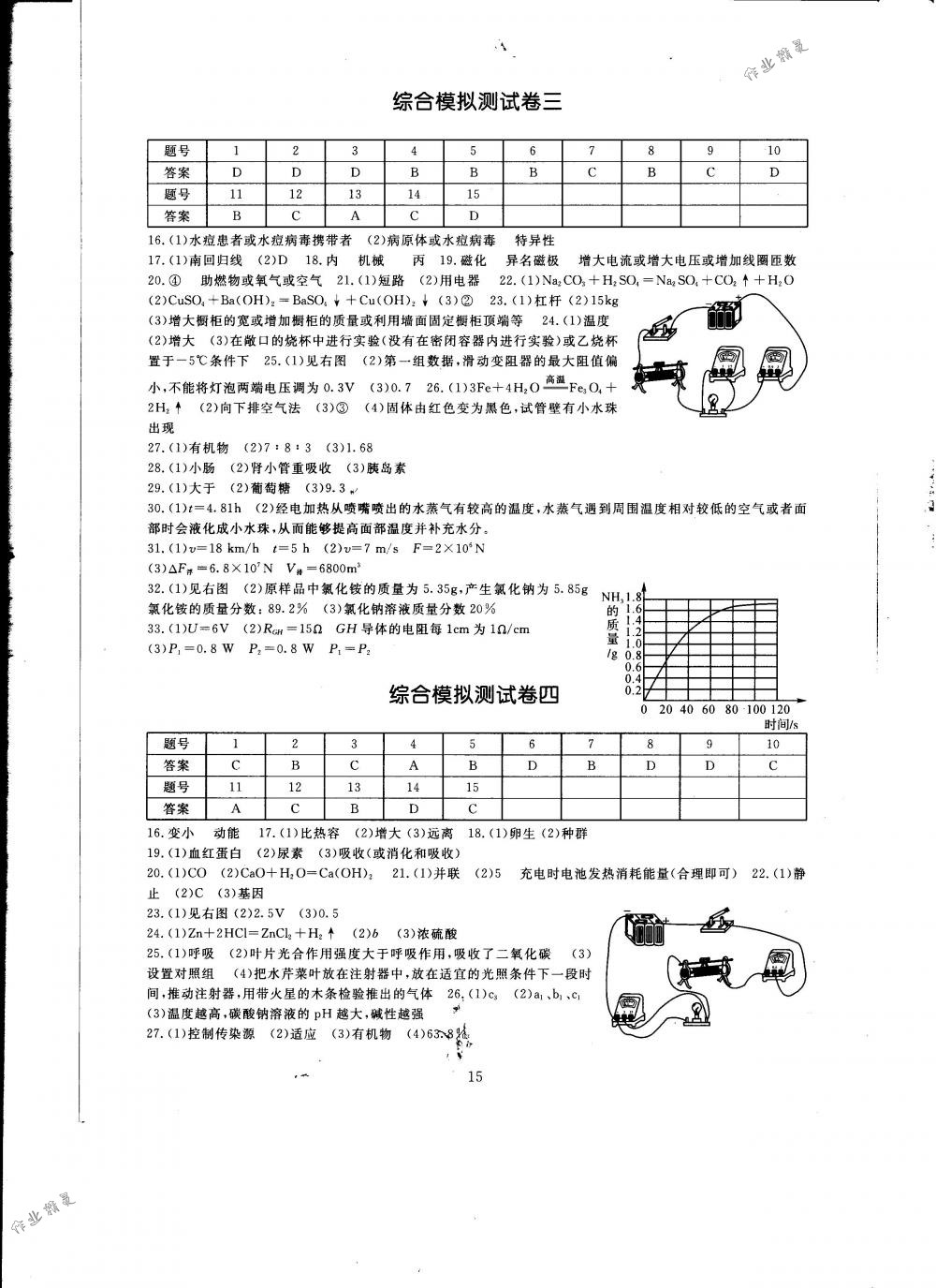 2018年全程助学与学习评估九年级科学下册华师大版 第15页