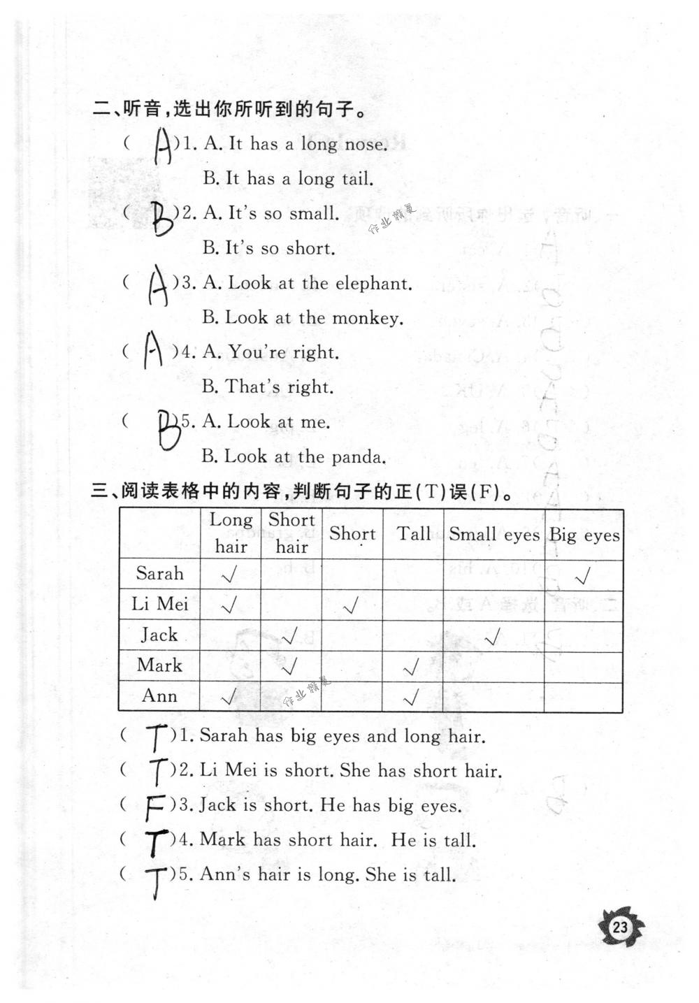 2018年課堂作業(yè)本三年級(jí)英語下冊(cè)人教版江西教育出版社 第23頁