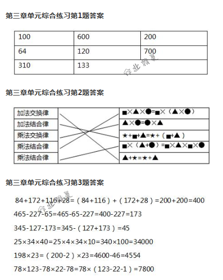 2018年数学作业本四年级下册人教版浙江教育出版社 第28页