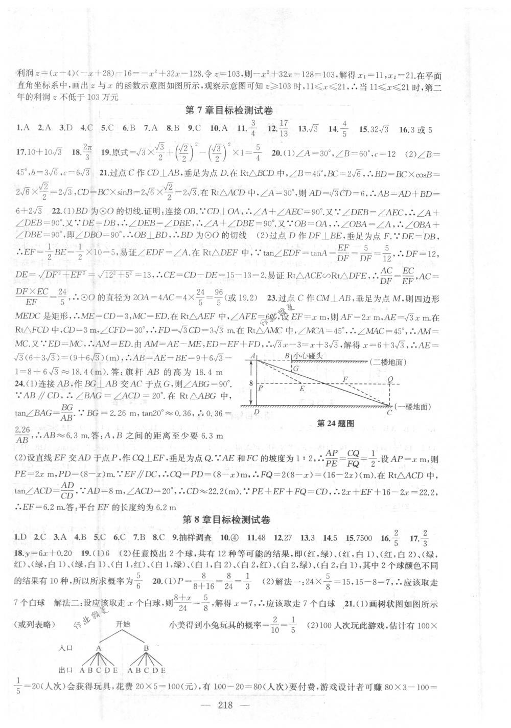 2018年金鑰匙1+1課時(shí)作業(yè)加目標(biāo)檢測九年級數(shù)學(xué)下冊國標(biāo)江蘇版 第38頁