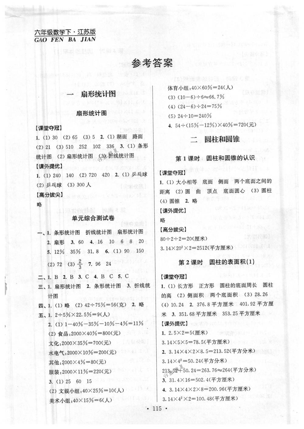 2018年高分拔尖提優(yōu)訓(xùn)練六年級(jí)數(shù)學(xué)下冊(cè)江蘇版 第1頁(yè)