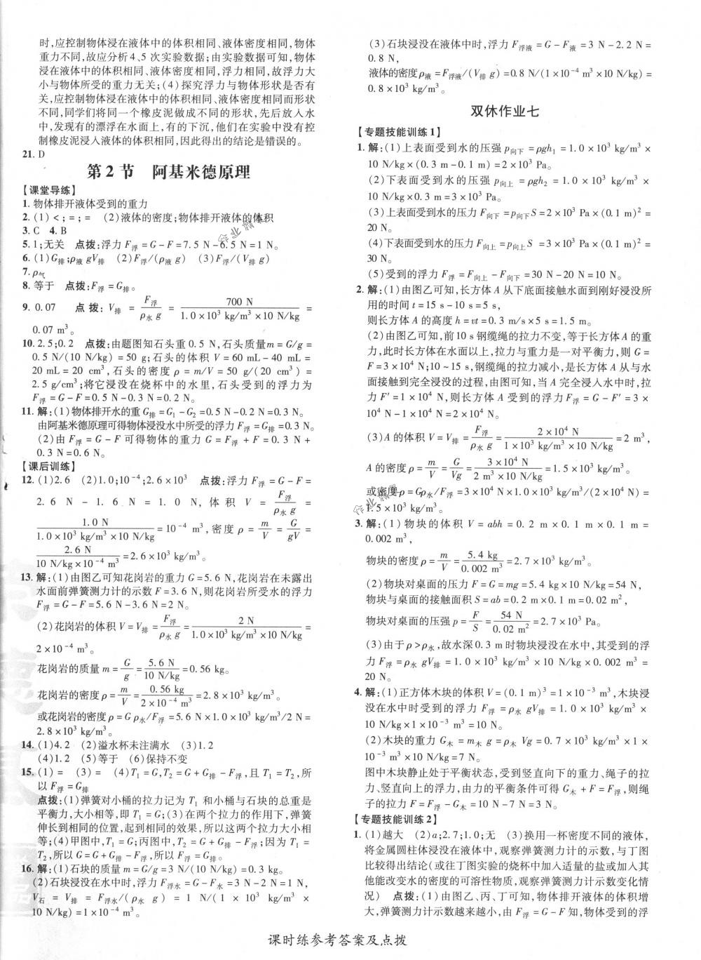 2018年点拨训练八年级物理下册人教版 第16页