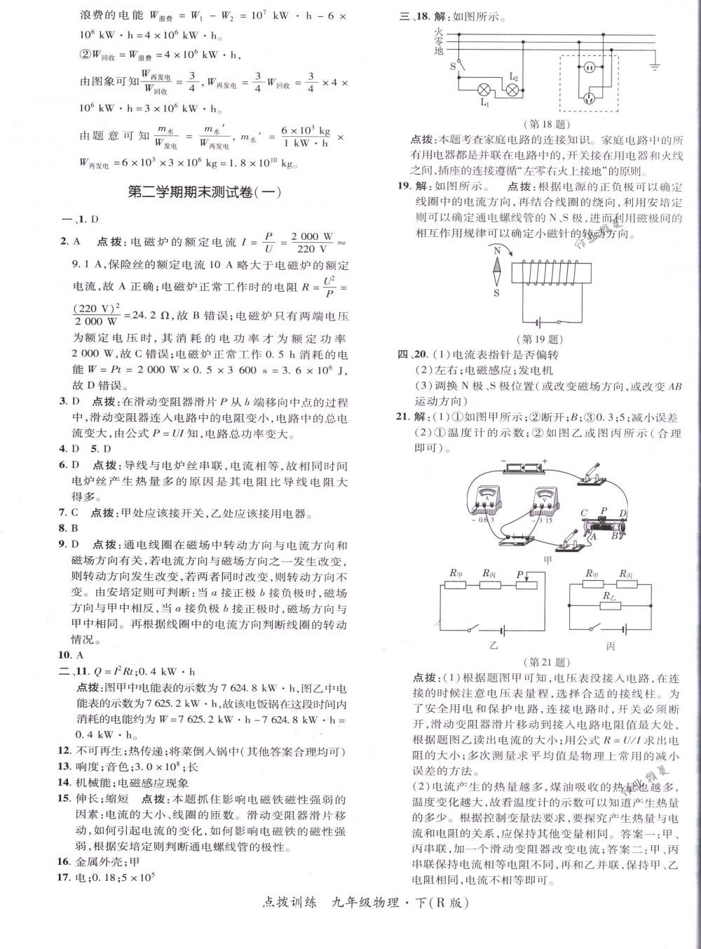 2018年点拨训练九年级物理下册人教版 第5页