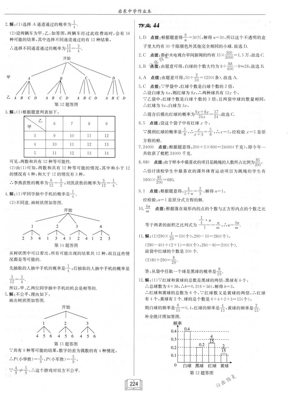 2018年啟東中學(xué)作業(yè)本九年級(jí)數(shù)學(xué)下冊(cè)江蘇版 第48頁(yè)