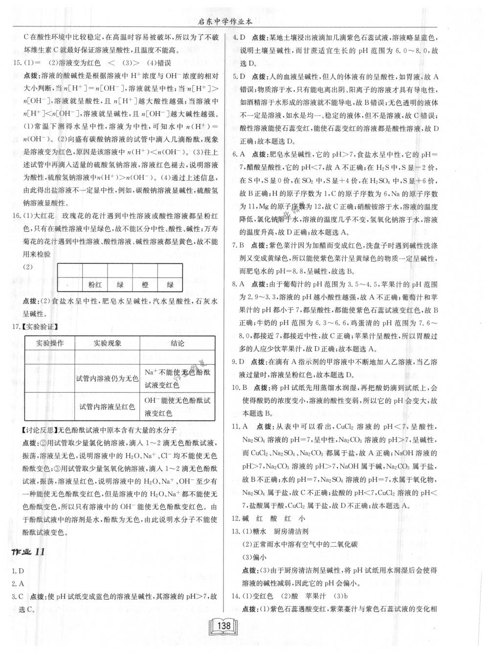 2018年啟東中學(xué)作業(yè)本九年級(jí)化學(xué)下冊(cè)滬教版 第10頁(yè)