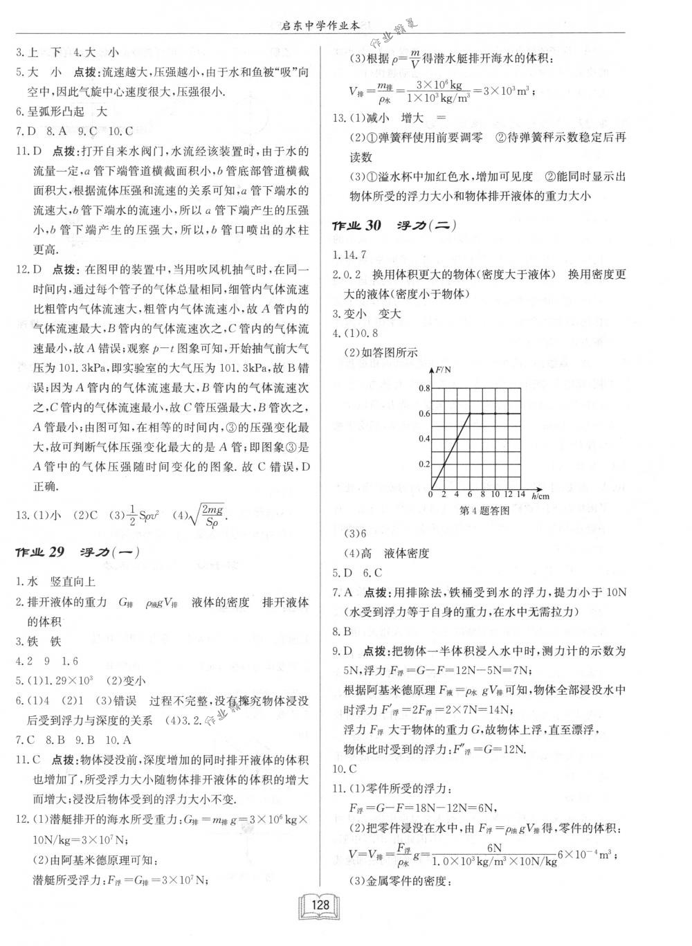 2018年啟東中學(xué)作業(yè)本八年級(jí)物理下冊(cè)江蘇版 第12頁(yè)